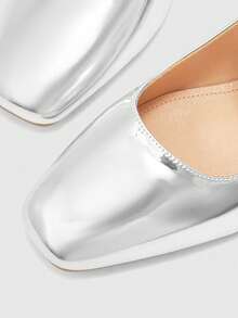 CUCCOO BIZCHIC Women's Classic Black Flat Slip-On Casual Commuter Shoes For Christmas - Silver - View 8