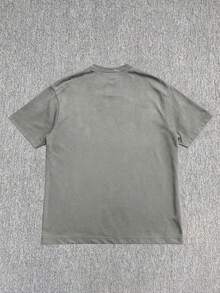 Manfinity Dauomo Casual Fashion Letter Print Short Sleeve T-Shirt For Men - Grey - View 3