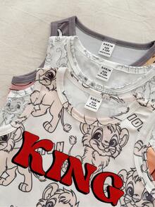 Vintaside Kids 男宝宝两件套夏季休闲可爱动物数码印花无袖背心和简约短裤套装 - 彩色 - 查看 7