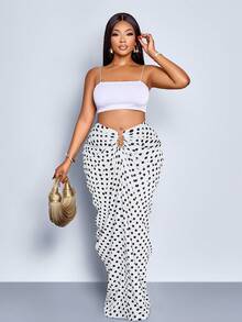 SOLERSUN 女士性感优雅波点半身裙，适合万圣节、圣诞节、情人节、春夏度假等场合，复古风情。 - 白色 - 查看 5