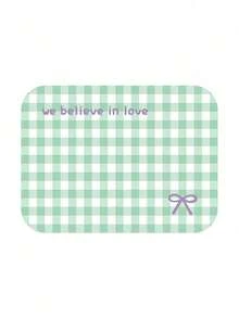 Joivida 格子图案“我们相信爱”PU皮革餐垫 - 小巧可重复使用的桌垫，送给亲朋好友的独特礼物