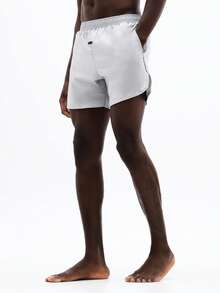 SUMWON Men Curve Hem Beach Shorts With Elastic Waistband Quick Release Summer Swimming Trunks Casual Swimwear Vacation Pool Side Pockets - Dark Grey - View 6