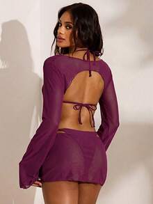 Opulessa 3件套女士随机颜色串珠泳衣配饰 - 紫色 - 查看 2