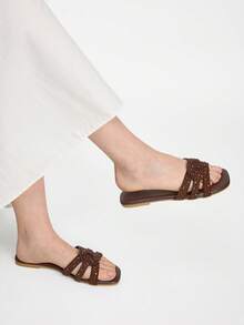 Mnmlis Women Slides - Chocolate Brown - View 5
