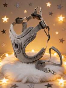 Pet Reflective Anti Slip Chest Harness Set With 1.5-Meter Rope - Grey - View 8