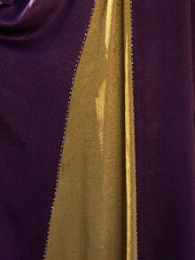 Layrah Purple & Gold Handmade Rhinestone Embellished Arabic Style Dress Abayas Dubai Luxury For Evening Party,Formal Elegant Al-Adha Wedding Dresses - Purple - View 9