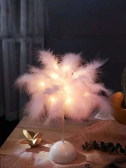 Schlafzimmer Dekorations Licht, romantisches Geburtstags Licht, Federn Licht, Esszimmer Nachtlicht (ohne Batterie), verwendet für Heim Dekoration, Wohnzimmer Dekoration, Hochzeitsdekoration, Schreibtisch Accessoires, Camping, Partys, perfekte Geschenke für Geburtstage