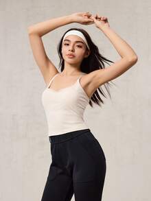 OutZeal 女士可调节肩带运动背心，日常休闲都市风 - 杏色 - 查看 7