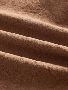 HIMLAND 男士梭织弹力腰带口袋直筒宽松休闲裤 - 卡其色 - 查看 7