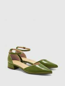 CUCCOO BIZCHIC New Minimalist Pointed Toe Commuter Chic Style Women Shoes Valentine's Day - Dark Green - View 7