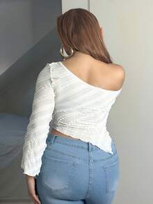 MelDlgn Solid Color Flare Sleeve Slim Fit T-Shirt - Apricot - View 2