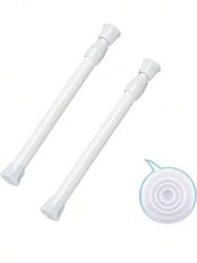 Adjustable Space Divider Rod - 2 Packs Spring Tension Rod, No Drill For Hanging Curtains, Clothes, Room Partition - White - View 5