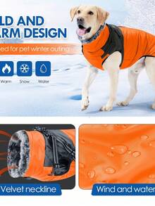 Dog Winter Jackets For Large Dogs,Dog Coat With Harness Built In,Waterproof Dogs Snowsuits Warm Pet Jacket Zip Up Fleece Cold Weather Coats Reflective Puppy Vest With - Multicolor - View 4