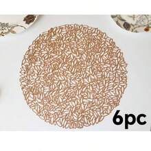 1-5 Piece Gold Hollow-Out Placemat And Table Runner Set, Washable, Easy To Clean, Wipe-Off, Non-Slip, Heat-Resistant, Placemats, Holiday Wedding Party Decorations - Multicolor - View 15