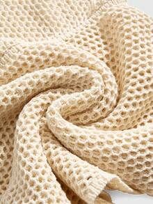 ROMWE Hippie Y2K性感钩针吊带系带修身迷你连衣裙 - 杏色 - 查看 3