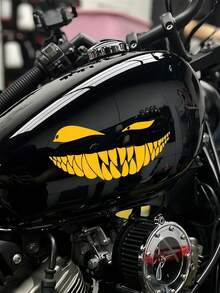 Zazumi Smiling Demon Gothic Vinyl Decal Waterproof Car Sticker For Window Bumper Laptop Motorcycle Helmet Spooky Decor Holiday Season Gift Ideas Must Haves - Multicolor - View 3