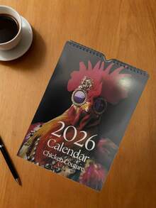 1 件趣味母鸡挂历，2026 年日历，绝佳的生日礼物之选，显示 2026 年 1 月至 12 月的日历，挂历 - 彩色 - 查看 5