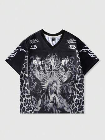 Street Life Camiseta deportiva de manga corta con parches de malla para hombres, jersey atlético