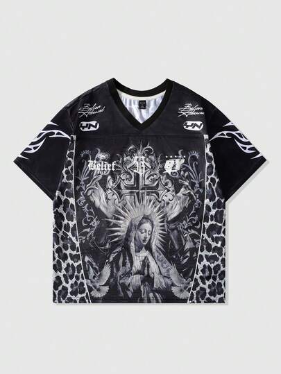 Street Life Camiseta deportiva de manga corta con parches de malla para hombres, jersey atlético