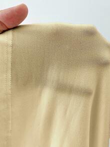 Elenzga Áo thun dáng Pháp thoải mái, đa năng, có phần eo thon gọn, dành cho người có thân hình mũm mĩm. - Màu be - Xem 8