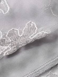 Dazy Plus 纹理面料方领派对连衣裙，收腰优雅连衣裙，春夏款 - 淺灰色 - 查看 3