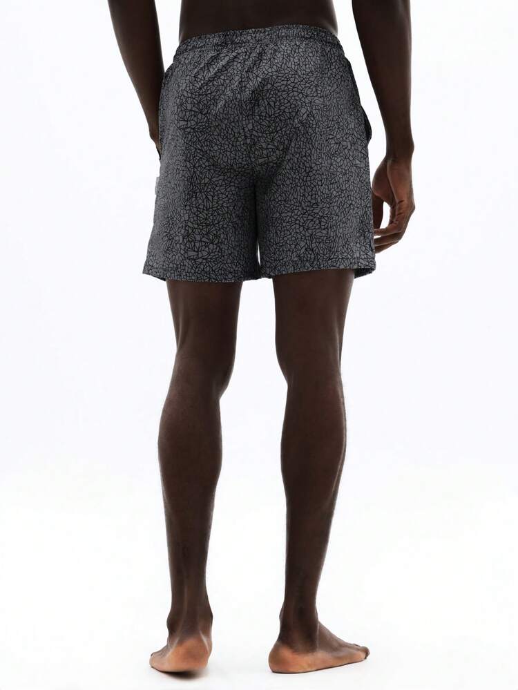 Beach Shorts With Cracked Pattern