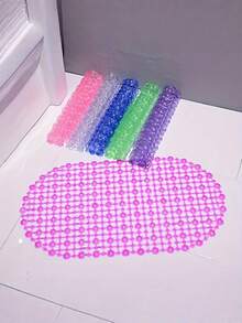 1pc Non-Slip Bathtub Mat, Medium Anti-Slip Shower Mat With Suction Cups And Drain Holes Transparent Bathroom Anti-Slip Mat Shower Room Floor Mat With Suction Cup, Toilet Waterproof Mat, Mildew-Proof And Antibacterial Shower Mat, Suitable For Shower Room, Bathtub, Toilet, Bathroom Anti-Slip Mat - Multicolor - View 10