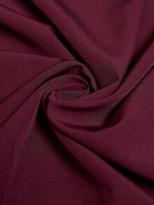 SHEIN Elenzya 大码女式不对称褶皱高腰连衣裙 - 中紫紅色 - 查看 6