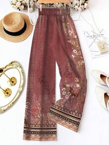 SHEIN LUNE 女士系腰带裤，适合春夏穿着 - 粉色 - 查看 2