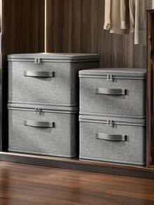1 pieza 2 piezas 5 piezas Contenedor de almacenamiento apilable extra grande e impermeable WONGIRL, organizador multifuncional y ahorra espacio para armario, dormitorio, cocina, juguetes, libros, ropa - Gris Oscuro - Ver 6