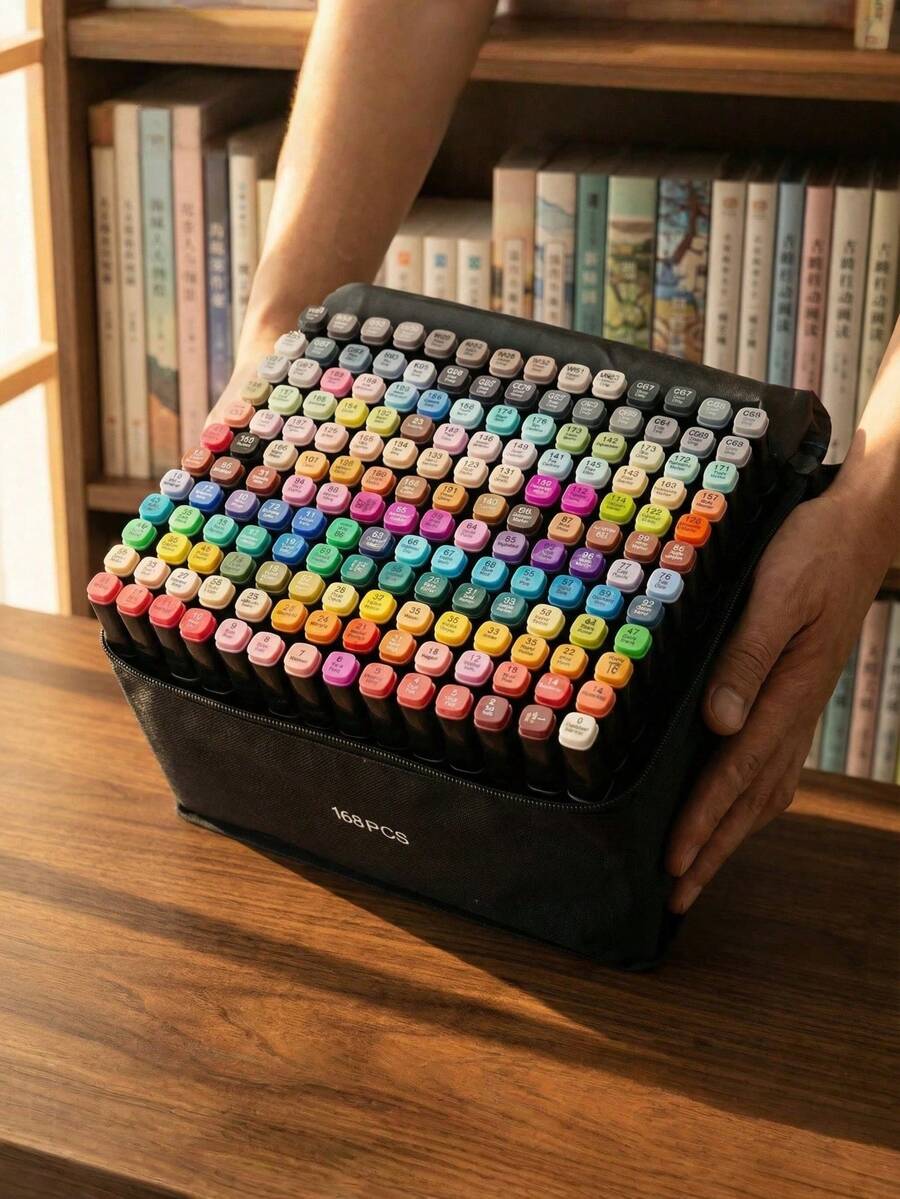 Double-Ended Colored Markers, 60/80/100/120/168 Colors, Suitable For Adult Artists For Drawing, Coloring, Sketching And Creating. A Suitable Birthday Gift. - one-size - View 1