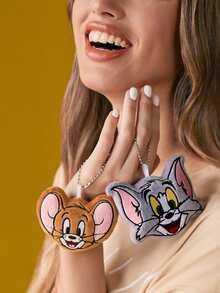 TOM & JERRY X SHEIN 可爱毛绒挂件，材质柔软，适合挂在包包、钥匙链、书包等处，适合青少年、成人等。