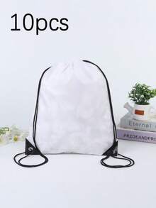 10个空白热升华抽绳袋，抽绳背包袋，散装热压可重复使用热升华袋，可折叠收纳袋，男女通用，购物、健身、旅行、运动、DIY工艺操作 - 如圖所示 - 查看 8