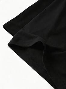 SHEIN سراويل ضيقة ملونة بسيطة متعددة الاستخدامات للبنات المراهقات للارتداء اليومي - الأسود - مشاهدة 5