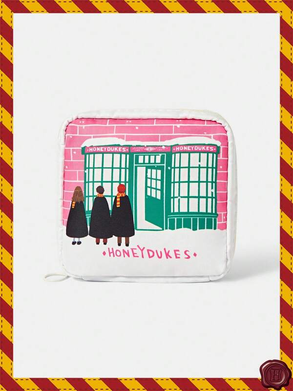 HARRY POTTER X SHEIN 1 Cartoon Pattern Toiletry Bag And Travel Cosmetics Storage Bag, Capable Of Accommodating Travel Essentials And Cosmetics