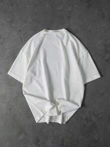 Sport MetroGents Men's Letter & Cartoon Print Round Neck Short Sleeve Sports T-Shirt, Summer - White - View 2