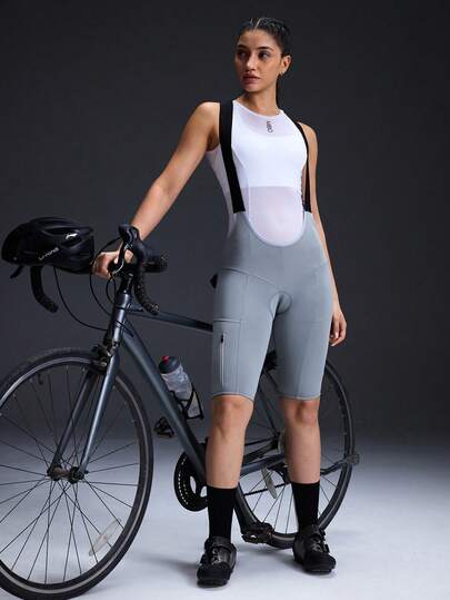 Powerista Women's Casual Sports Zipper Pocket Bib Cycling Outfit