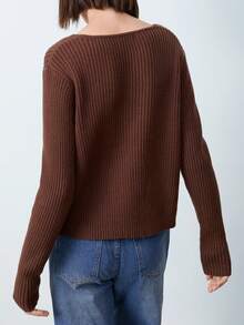 Maija Women's Tie-Strap Thin Cardigan Sweater, Casual And Fashionable Everyday Style, Holidays - Red - View 6