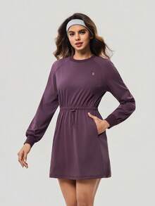 OutZeal Women Active Dress Daily Casual Quick-Drying Buttery Soft Drawstring Waist With Pockets - Red Violet - View 10