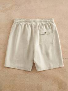 HIMLAND 男士休闲纯色抽绳腰短裤，夏季 - 彩色 - 查看 3