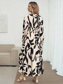 Louniche Đầm dài tay cổ chữ V dành cho nữ, họa tiết hoa Pháp, eo chun, dáng suông, thích hợp cho mùa xuân, thu, hè, mặc hàng ngày, đi làm, lễ hội âm nhạc, tiệc tùng, kỳ nghỉ, đa năng. - Nhiều màu - Xem 3