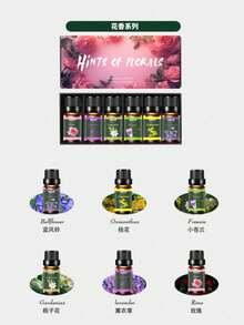 Set de 6 piezas de aceites esenciales de aromaterapia, con aroma a plantas, que incluye vela, piedra aromática, humidificador, ambientador de coche y recambio de aceite - Múltiples aromas - Ver 6