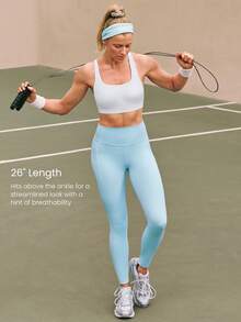 GLOWMODE Quần legging nén Powersculpt™ 26 inch, sẵn sàng cho những pha bứt phá, thấm hút mồ hôi, nhanh khô, nâng đỡ vô hình, ôm sát cơ thể, có túi bên hông, thích hợp cho tập luyện cường độ cao, tập gym, chạy bộ và hoạt động thể thao. - Màu xanh lam - Xem 5