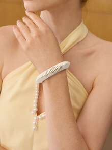 MOTF PREMIUM HANDMADE WHITE PU LEATHER CORD BRACELET - White - View 5