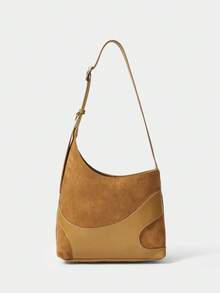 SHECARRY 女士单肩包 曲线拼接 酒红色 - 棕色 - 查看 2