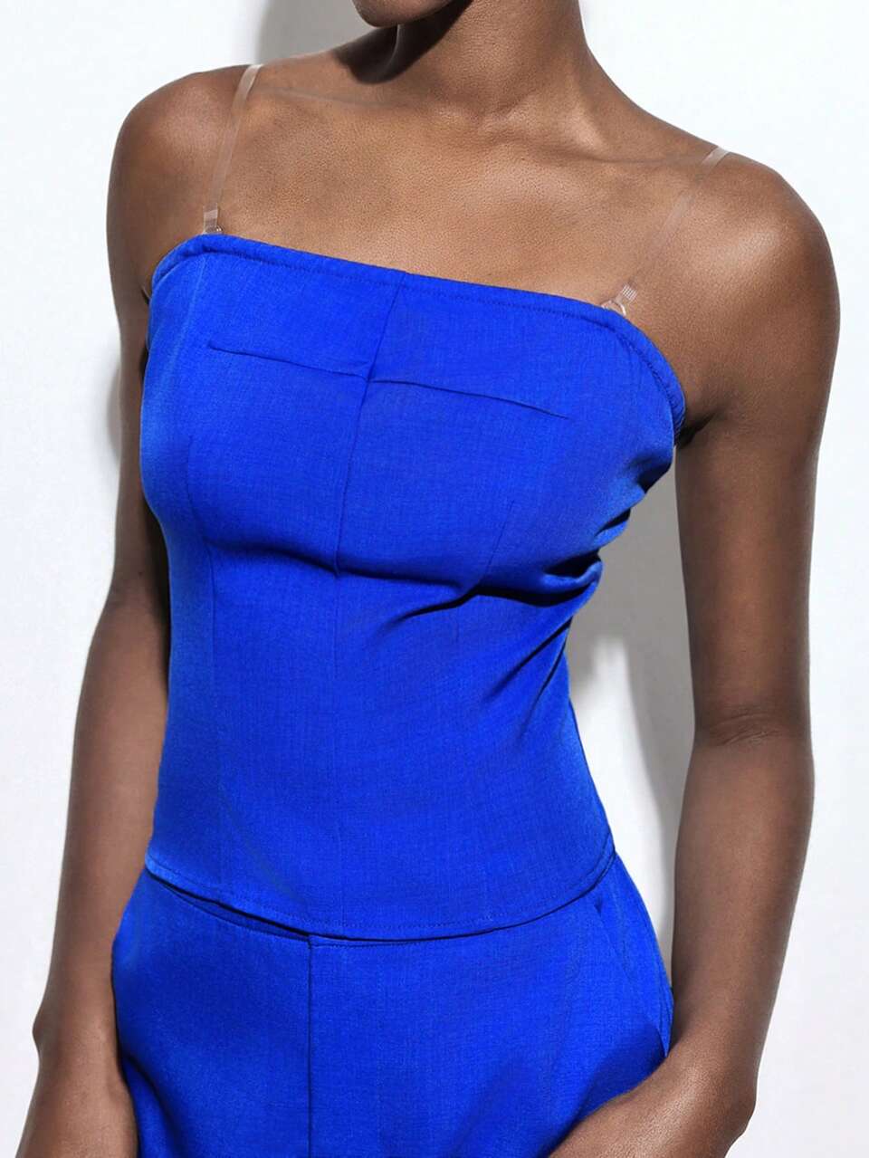 SHEIN Maija Women's Fashionable Backless Bandeau Crop Top, Versatile For Urban Wear In Summer
