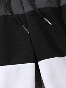 Manfinity Homme 宽松男士撞色字母拼接细节抽绳腰短裤 - 彩色 - 查看 5