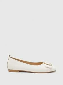 CUCCOO BIZCHIC Women's Metal Decor Casual Versatile Flat Shoes Spring Shoes - Beige - View 2