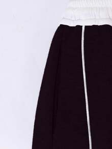 SHEIN Sparklyn 1 chiếc quần thể thao rộng rãi, thoải mái dành cho bé gái tuổi teen, màu trơn. - màu đen - Xem 3