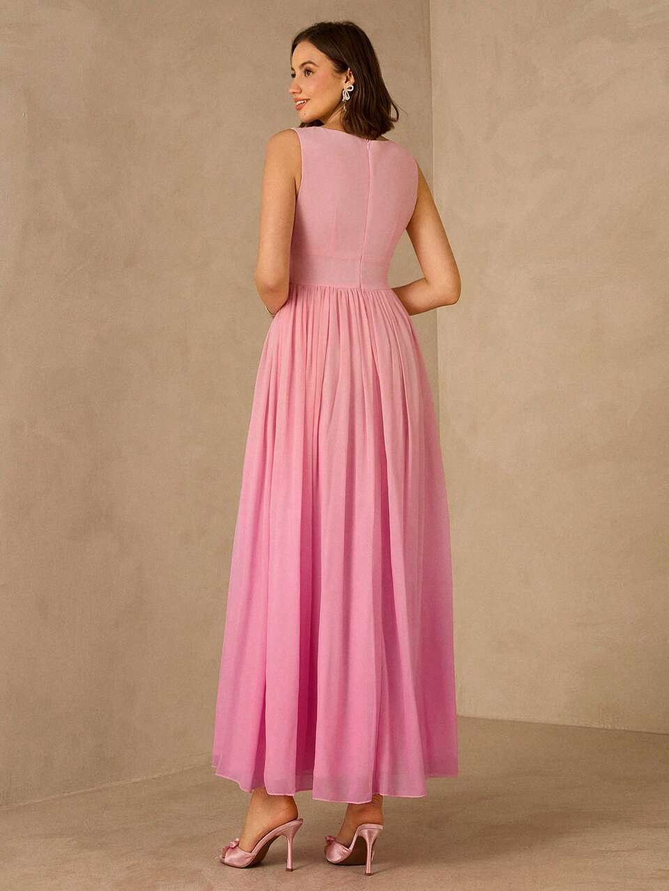 Enchnt Vestido largo con efecto ombré, estilo cruzado y espalda descubierta, sexy y con efecto vendaje, de estilo europeo y americano